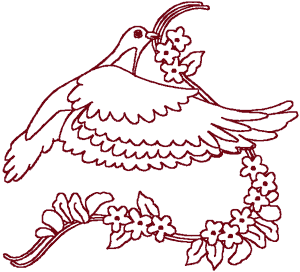Redwork Heavenly Dove #2 Embroidery Design