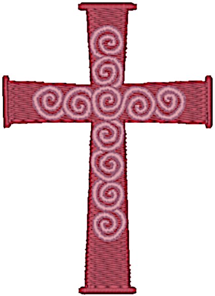 Cross & Spirals Embroidery Design