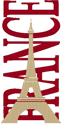 Eiffel Tower Embroidery Design