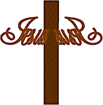 Jesus Name Art Cross Embroidery Design