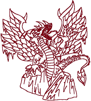 Ice Dragon Embroidery Design