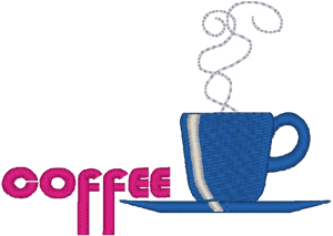 Coffee and Cup Embroidery Design
