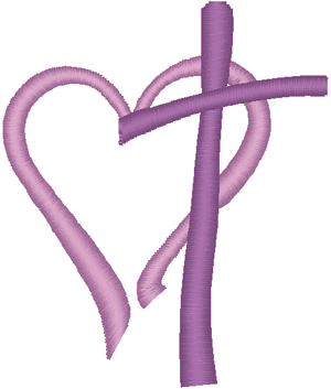Heart & Cross Embroidery Design