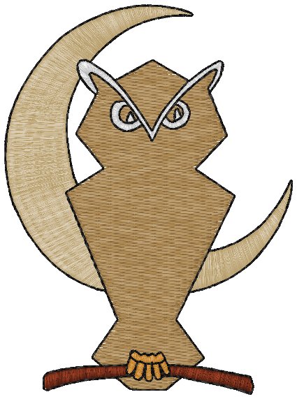 Night Owl Embroidery Design