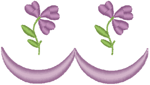 Scalloped Floral Repeating Border Embroidery Design
