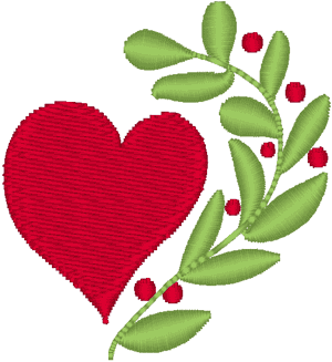 Country Heart & Vine Embroidery Design