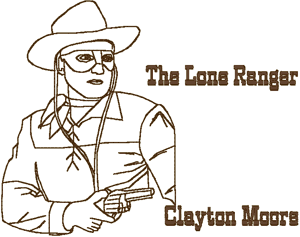 Old Time American Cowboy: Clayton Moore Embroidery Design