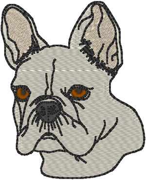 French Bulldog Embroidery Design