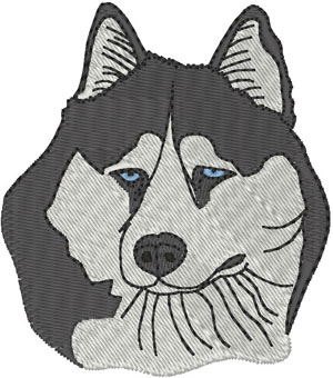 Siberian Huskie Embroidery Design