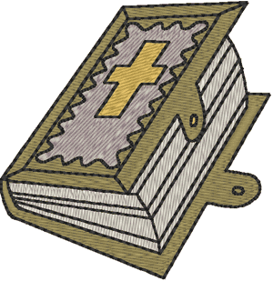 Open Bible Embroidery Design