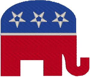 Republican Elephant Embroidery Design