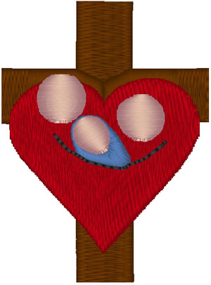 Holy Family Cross Embroidery Design