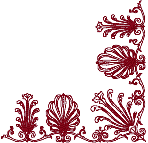 Redwork Victorian Scroll Corner #2 Embroidery Design