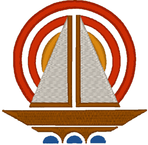 Stylized Sailboat Embroidery Design