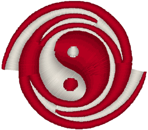 Small Swirled Yin-Yang Embroidery Design