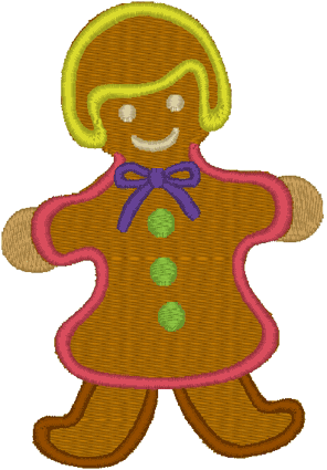 Gingerbread Girl Embroidery Design