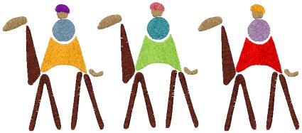 Stylized 3 Wisemen Embroidery Design