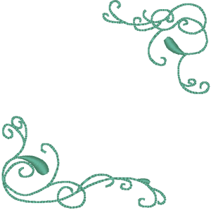 Swirled Corner Design Embroidery Design