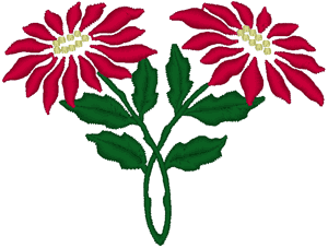 Small Poinsettia Embroidery Design