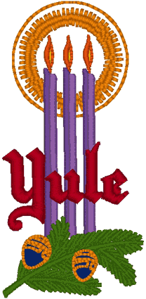 Yule Candle Embroidery Design