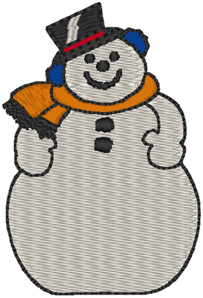 Happy Little Snowman Embroidery Design