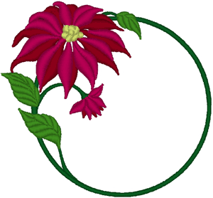 Poinsettia Frame Embroidery Design