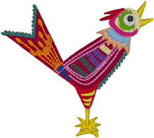 Colorful Rooster Embroidery Design