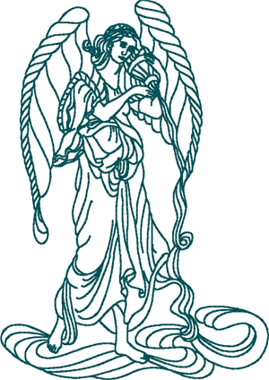 Redwork Angel of Life Embroidery Design