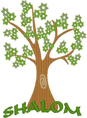 Shalom Tree Embroidery Design