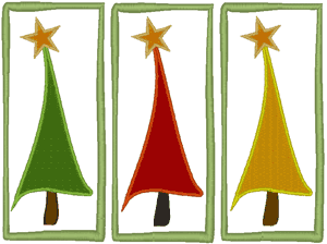Modern Christmas Trees Embroidery Design