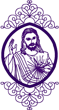 Redwork Mercy of God w/ Scroll Frame Embroidery Design