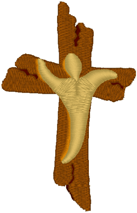 Rustic Crucifixion Embroidery Design