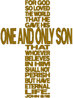 Mega John 3:16 Cross Embroidery Design