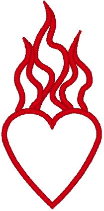 Sacred Heart Outline Embroidery Design