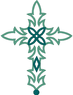 Decorative Outline Cross Embroidery Design