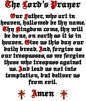 The Catholic Lord's Prayer Embroidery Design