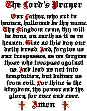 The Lord's Prayer Embroidery Design
