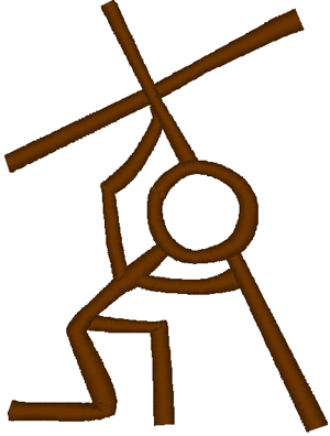 Jesus & Cross in Outline Embroidery Design