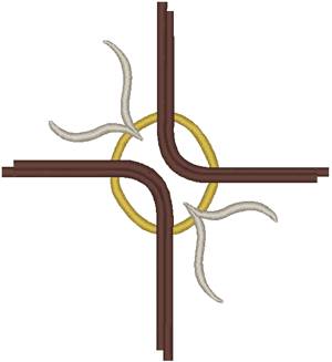 Modern Cross & Doves Embroidery Design