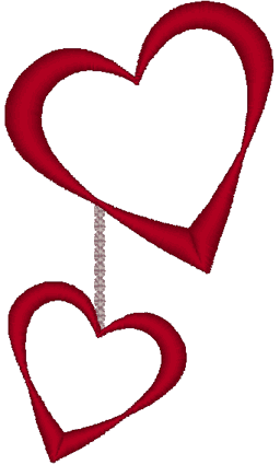 Chained Hearts Embroidery Design
