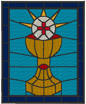 Stained Glass Chalice Embroidery Design