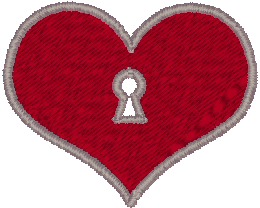 Keyhole Heart Embroidery Design