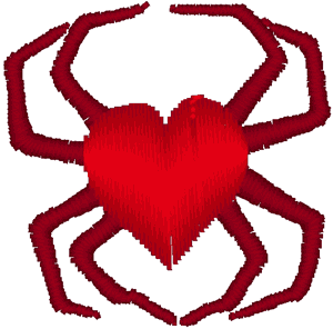 Spider Heart Embroidery Design
