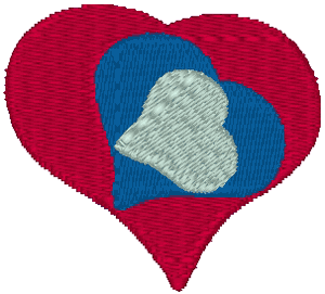 Triple Hearts Embroidery Design