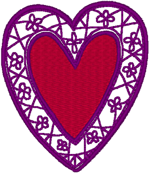 Floral Heart #2 Embroidery Design
