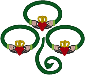 Claddagh Shamrock Embroidery Design