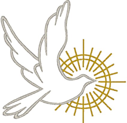 Dove in Outline #2 Religious Machine Embroidery Design