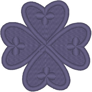 Fleur-Heart Cross Embroidery Design