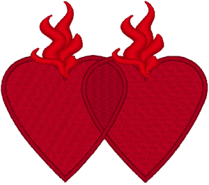 Double Sacred Heart Embroidery Design