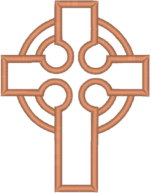Celtic Cross Outline Embroidery Design